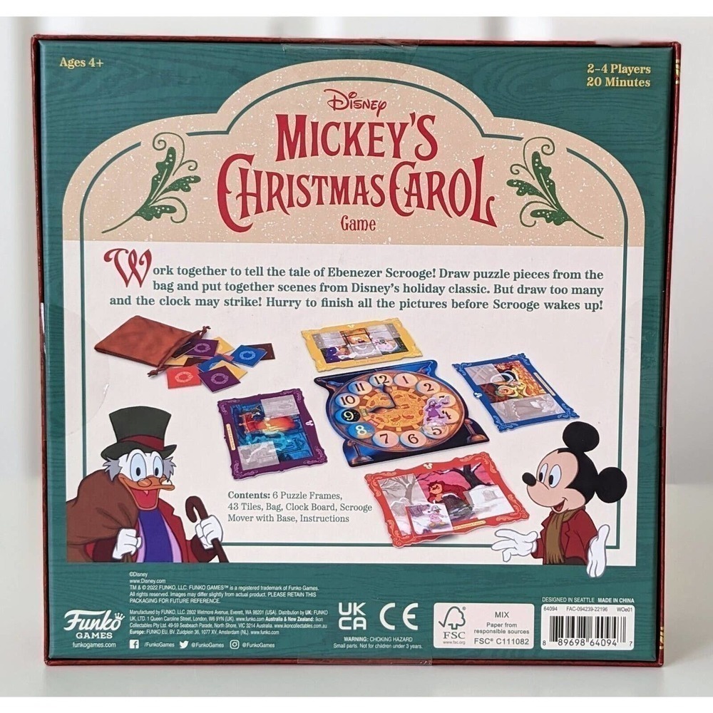 Disney Mickey's Christmas Carol Holiday Game Funko 2-4 Players New Sealed - Picture 2 of 2